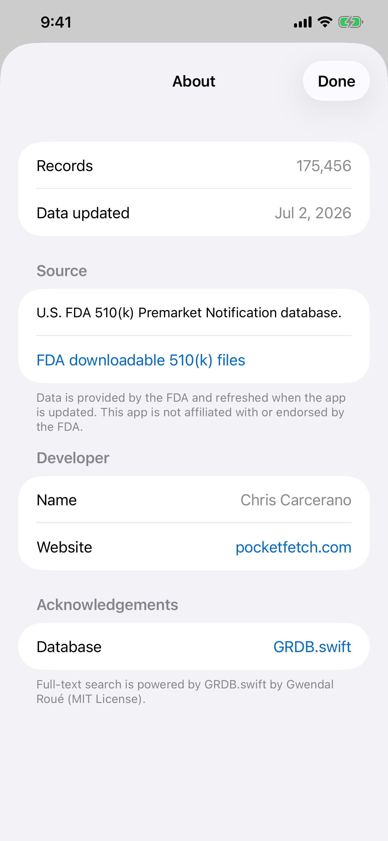 Premarket Search screenshot